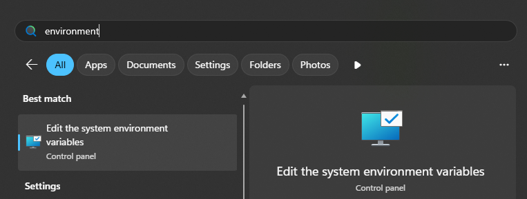 Environment Variables search